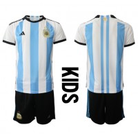 Argentinien Fußballbekleidung Heimtrikot Kinder WM 2022 Kurzarm (+ kurze hosen)